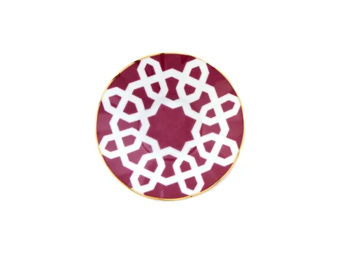 Porland Morocco Desen5 Fuşya Ergonomik Çay Tabağı 11cm - PORLAND