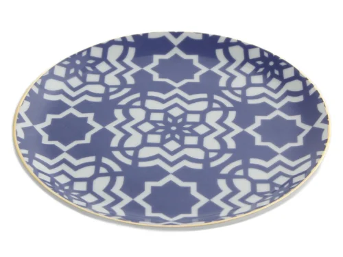 Porland Morocco Desen7 Mor Düz Tabak 17cm 6 adet - 2