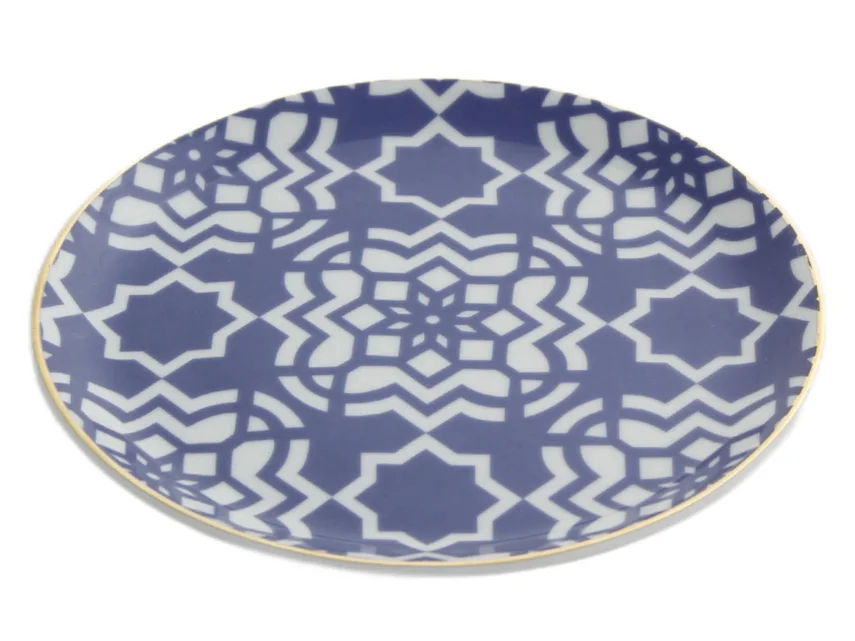 Porland Morocco Desen7 Mor Düz Tabak 17cm 6 adet - 2