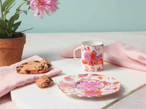 Porland Pinky Desen1 Tabaklı Kahve Fincanı 80cc - PORLAND