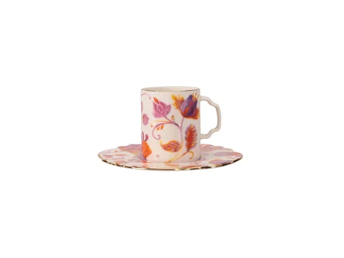 Porland Pinky Desen1 Tabaklı Kahve Fincanı 80cc - 2