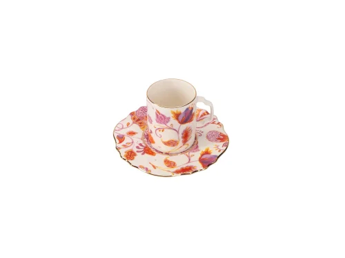 Porland Pinky Desen1 Tabaklı Kahve Fincanı 80cc - 3