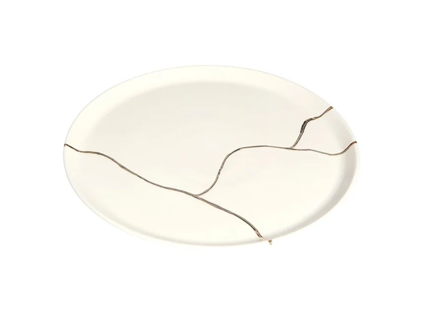 Porland Spirits Altın Yaldız Düz Tabak 28cm - 2