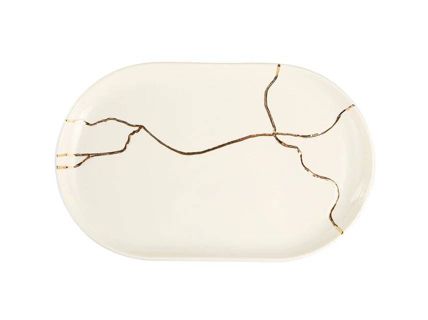 Porland Spirits Altın Yaldız Kayık Tabak 32cm - 1