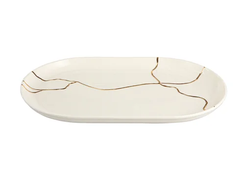 Porland Spirits Altın Yaldız Kayık Tabak 32cm - 2
