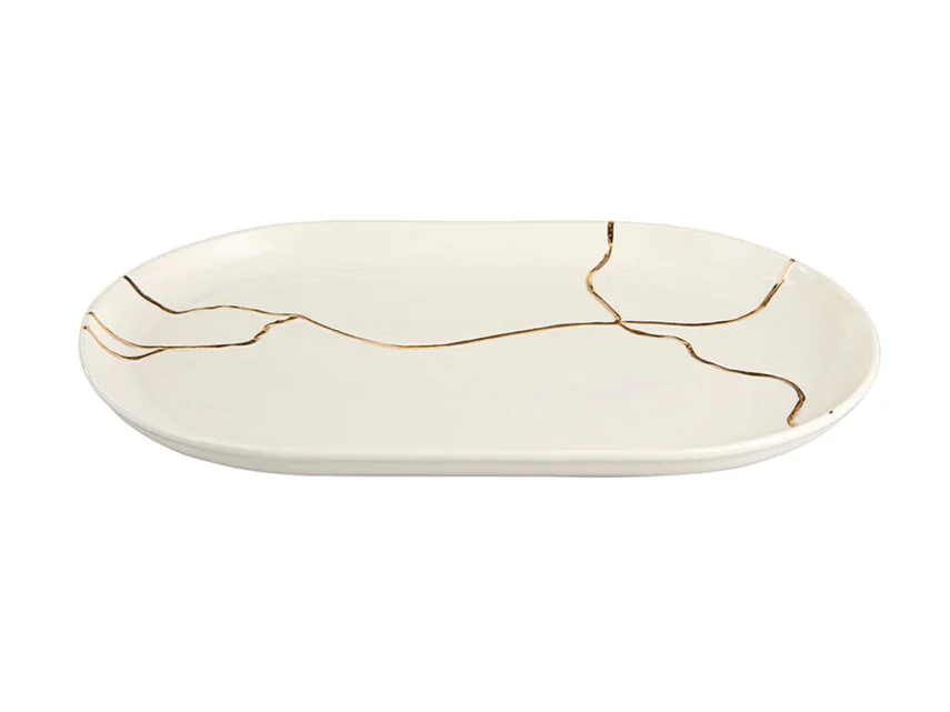 Porland Spirits Altın Yaldız Kayık Tabak 32cm - 2