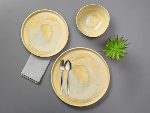 Porland Stoneware Pearl 3 Parça Tek Kişilik Yemek Takımı - PORLAND