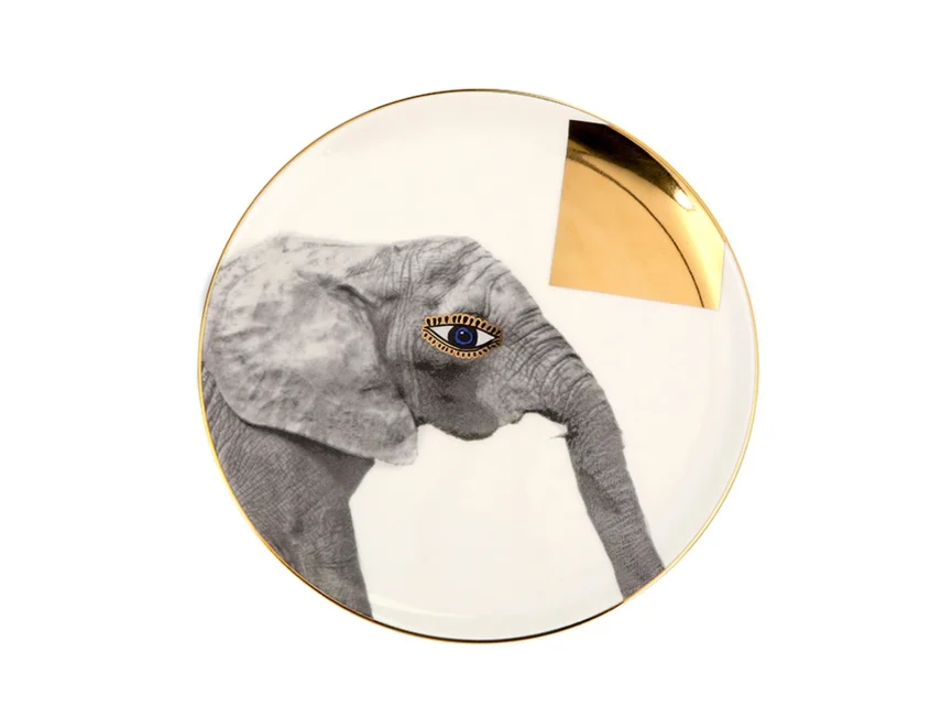 Porland Wild Life Elephant Düz Tabak 20cm - 1