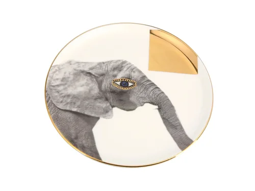 Porland Wild Life Elephant Düz Tabak 20cm - 2