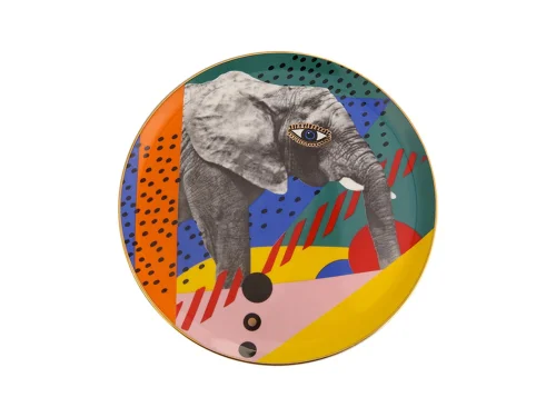 Porland Wild Life Elephant Düz Tabak 28cm - PORLAND