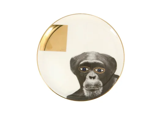 Porland Wild Life Monkey Düz Tabak 20cm - PORLAND