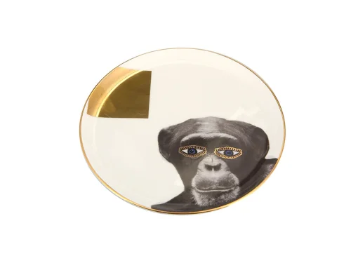 Porland Wild Life Monkey Düz Tabak 20cm - 2