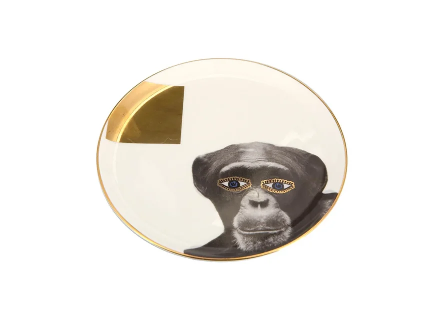Porland Wild Life Monkey Düz Tabak 20cm - 2