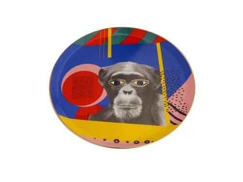 Porland Wild Life Monkey Düz Tabak 28cm - 2