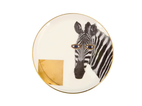 Porland Wild Life Zebra Düz Tabak 20cm - PORLAND
