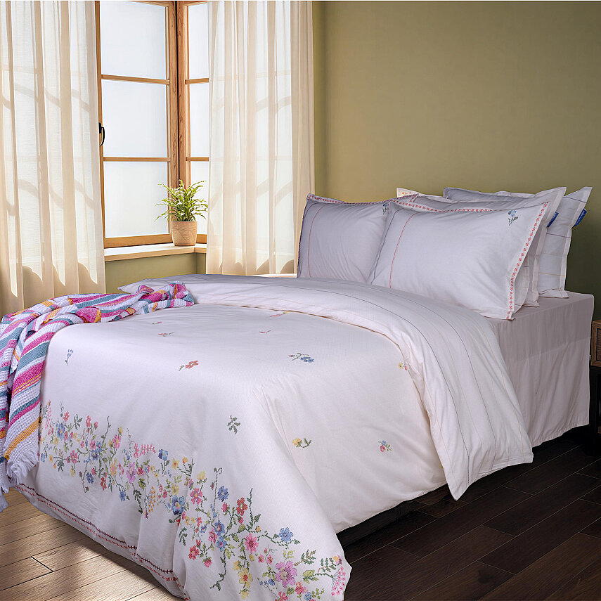 Sarev Azize Multicolor Çift Kişilik %100 Pamuk Nevresim Takımı - 2